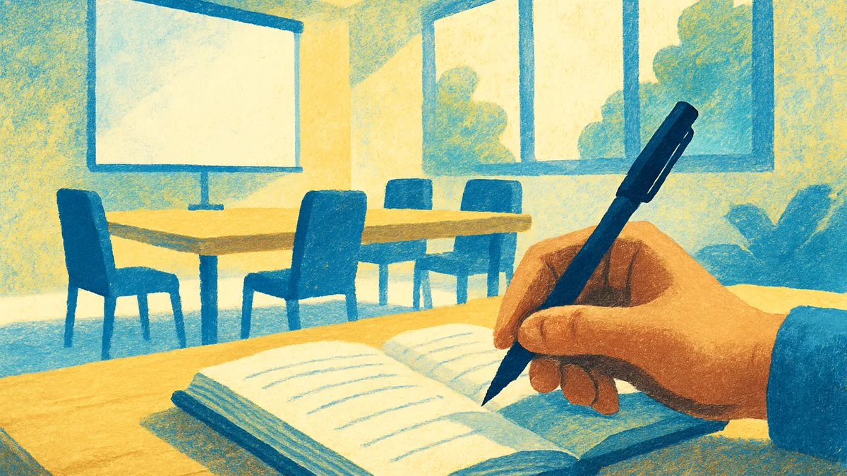 Ilustración del artículo: Tomar notas útiles en reuniones